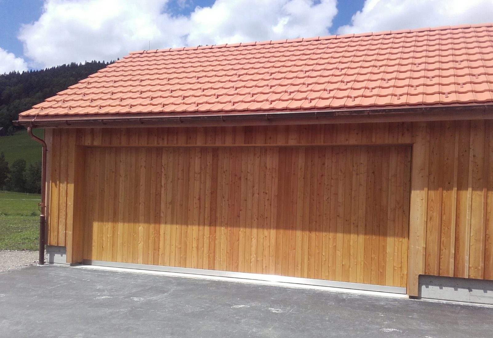 Kipptor mit Holzbeplankung